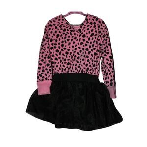 Guess Toddler 4T Knee Length Pink Leopard Hoodie Tutu Dress